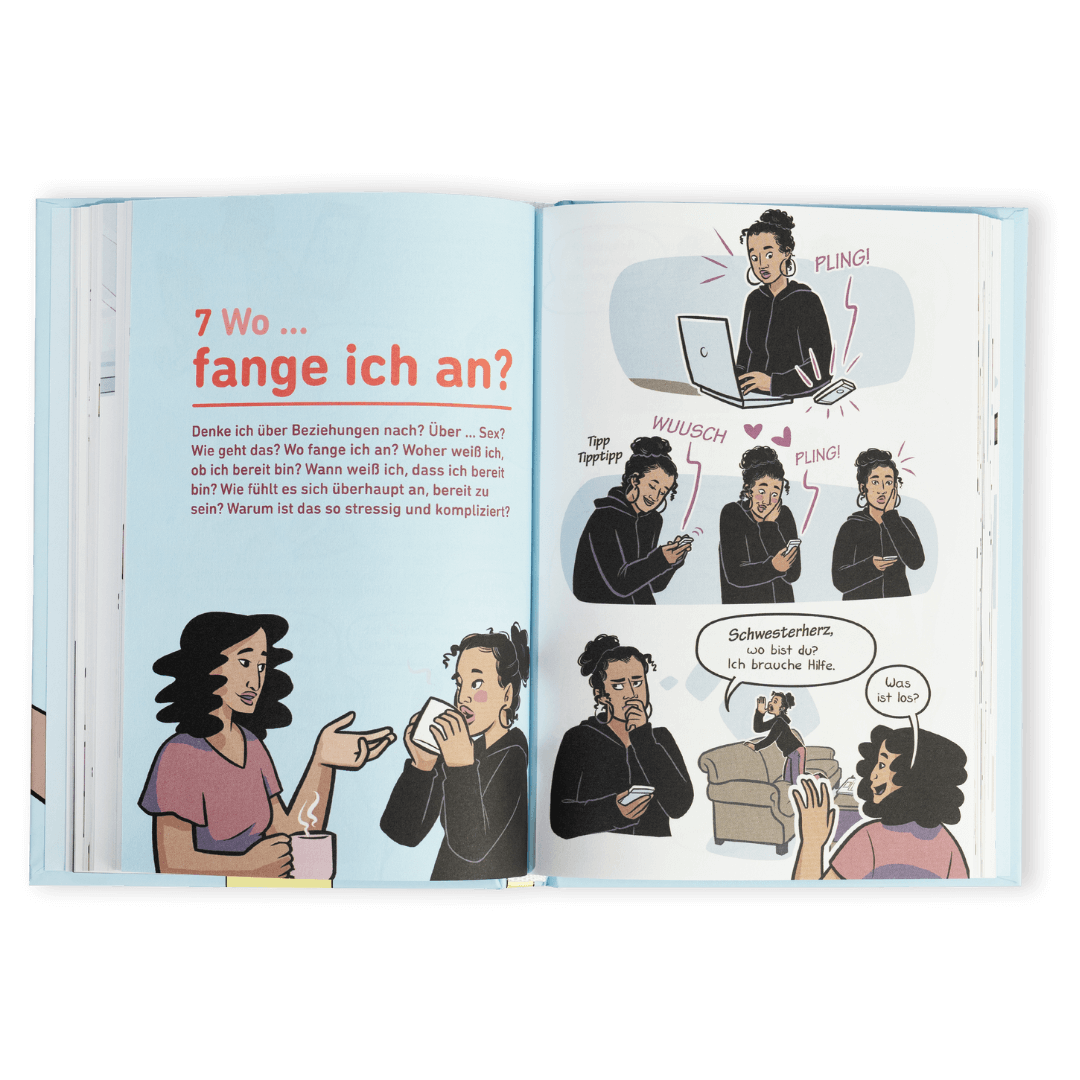 Mehr als Verkehr" von Zuckersüß Verlag: Ein Aufklärungsbuch mit Cartoon-Cover von Mann und Frau - ideal für Aufklärung über Liebe und Beziehungen.